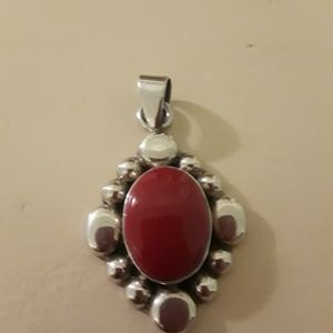 Sterling Silver and Red Jasper pendant